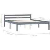 Posteljni okvir siv iz trdne borovine 120x200 cm, (20606676) | Shoptok.si