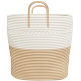  Košara za pohranu bež-bijela Ø 43 x 38 cm od pamuka | shoptok.hr