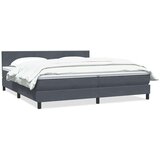 vidaXL Box spring postelja z vzmetnico temno siva 180x210 cm žamet | Shoptok.si