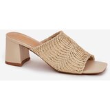 Boto Women's Heeled Sandals With Weaving Beige Ciariloria | Shoptok.si