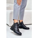 S. BARSKI Insulated women's ankle boots on a flat heel made of eco leather S.Barski black | Eponuda.ba