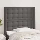  Uzglavlje s ušima sivi 83x16x118/128 cm od umjetne kože | shoptok.hr
