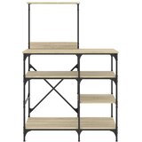  Pekarski stalak boje hrasta 90 x 40 x 132 cm od drva i metala | shoptok.hr