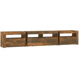 TV ormarić s LED svjetlima boja dimljenog hrasta 210x35x40 cm | shoptok.hr