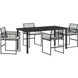 vidaXL set vrtnih blagovaonica od 5 dijelova s jastucima crni poli ratan | shoptok.hr