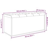  Klupa za pohranu boja hrasta 102x42x45 cm od konstruiranog drva | shoptok.hr