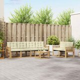  Set vanjskih sofa 7 kom. Bijela i krem Smeđa 59 x 59 x 37 cm | shoptok.hr