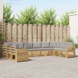  Set vanjskih sofa 10 pcs Bijela i svjetlosiva | shoptok.hr