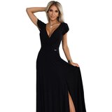 Numoco 411-12 CRYSTAL Shiny Long Dress Neckline - BLACK | ePonuda.com