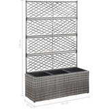  Sadilica s rešetkom i 3 posude 83x30x130 cm od poliratana siva | Eponuda.com