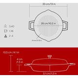 Lava grill ponev z integriranimi ročaji in stekleno pokrovko | Shoptok.si