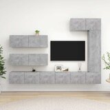  7-dijelni set TV ormarića siva boja betona konstruirano drvo | shoptok.hr