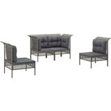  4-dijelna vrtna garnitura od poliratana s jastucima siva | shoptok.hr