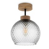 Brilagi LED plafonski luster R GLASS 1xE27/60W/230V prečnik 18 cm hrast/zadimljeno-siva | Eponuda.com