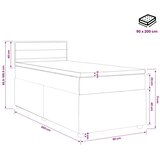  Boxspring krevet s madracem Sivosmeđa 90 x 200 cm Tkanina - Sivosmeđa 90 x 200 cm Dizajn linija | shoptok.hr