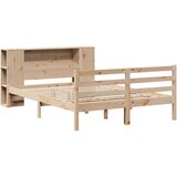 vidaXL Posteljni okvir brez vzmetnice 135x190 cm trdna borovina | Shoptok.si