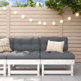 Maison Chic Vrtni sredinski kavč - Zunanji kavč 2 kosa bela trdna borovina, (22040644) | Shoptok.si