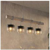 Brilagi Luster na sajli WOOD GLASS 4xE27/60W/230V borovina/siva/dimljeno braon | Eponuda.com
