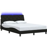  Okvir kreveta s LED-om bez madraca crni 140x200 cm od tkanine | shoptok.hr