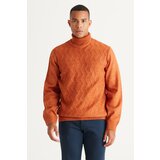 ALTINYILDIZ CLASSICS Men's Tile Standard Fit Normal Cut Full Turtleneck Raised Soft Textured Knitwear Sweater cene