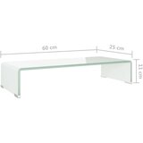 vidaXL Stojalo za TV / ekran stekleno belo 60x25x11 cm | Shoptok.si