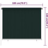  Vanjska roleta za zamračivanje 180 x 140 cm tamnozelena HDPE | Eponuda.ba