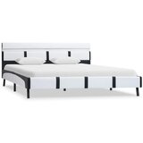 Maison Chic Posteljni okvir - Dvoposteljna postelja - Zakonska postelja LED belo umetno usnje 120x200 cm, (21693881) | Shoptok.si