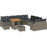  Set vrtnog sofe od 13 dijelova s jastučićima u sivoj boji od poly ratana 2-sjedalna vrtna sofa s jastučićima u sivoj boji od po | shoptok.hr
