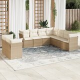 Maison Chic Seti vrtnega pohištva - Vrtna garnitura 9-delna z blazinami bež poli ratan, (21803910) | Shoptok.si