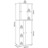 MID.YOU Arhivska Omara Salia B60, Bela, Barva Hrasta | Shoptok.si