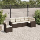 vidaXL 6-dijelni set vrtnih sofa od poliratana s jastucima smeđi Cijene