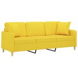  Trosjed s ukrasnim jastucima svjetložuti 180 cm od tkanine | Eponuda.com