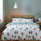 Catherine Lansfield Bela podaljšana flanelna posteljnina za zakonsko posteljo 230x220 cm Snowy Penguin – | Shoptok.si