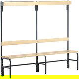 Sypro Garderobna klop z obešalno letvijo, enostranska izvedba, 4 kljukice, 1500 mm, antracitne barve | Shoptok.si