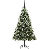 Umjetna jelka s pantenom i pahuljicama Zelena i bijela 180 cm | shoptok.hr