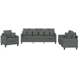  3-dijelni set sofa s jastucima tamnosivi od tkanine | shoptok.hr