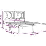 Metalni okvir za krevet s uzglavljem crni 140x190 cm | shoptok.hr