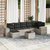 vidaXL 8-dijelni set vrtnih sofa od poliratana s jastucima svjetlosivi Cijene