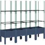 Vrtna sadilica s rešetkom plava siva 160 x 40 x 142,5 cm PP | Eponuda.com