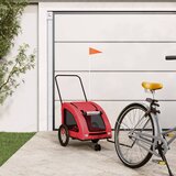 vidaXL Prikolica za bicikl za ljubimce crvena od tkanine i željeza | shoptok.hr