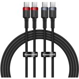 BZ Baseus Cafule USB-C na USB-C kabel 100W, 1m - Rdeče-črni in Črno-sivi, 2 kosa, (22006852) | Shoptok.si