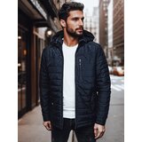DStreet Kurtka męska pikowana z kapturem granatowa | Shoptok.si
