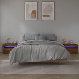 Noćni ormarići 2 kom s LED svjetlima boja hrasta 60x35x40 cm | Eponuda.com