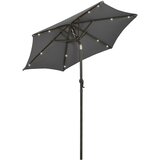  Vrtni suncobran s LED svjetlima antracit 200x211 cm aluminijski | Eponuda.com