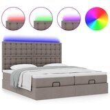  Ottoman krevet s madracima i LED diodama boje taupe 160x200 cm, tkanina | shoptok.hr