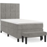 Box spring krevet s madracem svjetlosivi 100x200 cm baršunasti | shoptok.hr
