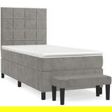Box spring postelja z vzmetnico svetlo siva 100x200 cm žamet, (20790837) | Shoptok.si