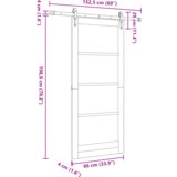 vidaXL Drsna vrata s kompletom strojne opreme 'ORKDAL'Solid Lesena Bora | Shoptok.si