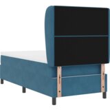 Box Spring Krevet s Madracem Tamnoplavi 90x200 cm Baršun | shoptok.hr