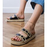 Gemre Black glitter espadrille sandals with buckles Induri | ePonuda.com